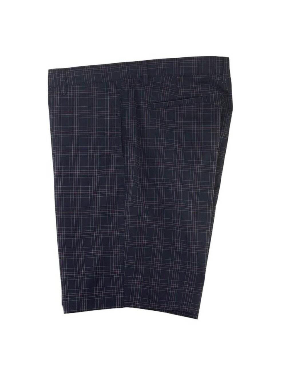 London Fog Mens Plaid Dress Shorts Navy Size 36 Lightweight Fabric - Picture 4 of 6